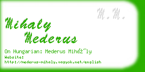 mihaly mederus business card